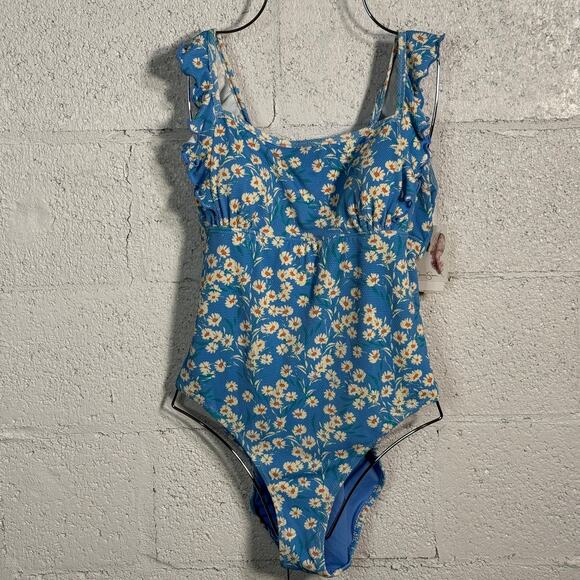Jessica Simpson Wildflower Park Square-Neck 1Piece Swimsuit - multi XL MSRP $108 - Picture 1 of 12